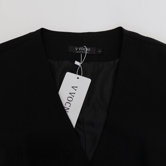 Women's Suit Vest Lined V-Neck, size L black, adjustable back strap - Picture 4 of 10